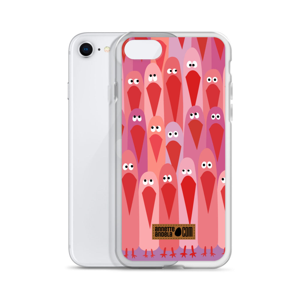 iPhone hoesje Crowdy Pink (On demand)