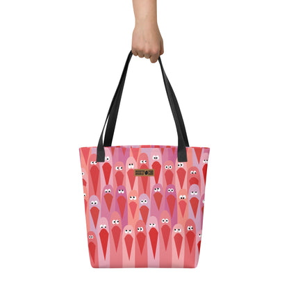 Stoffen tas Vogels Crowdy Pink (On demand)