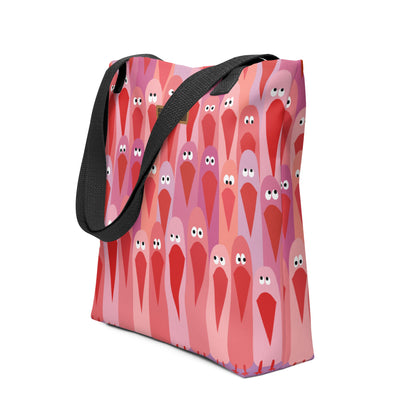 Stoffen tas Vogels Crowdy Pink (On demand)