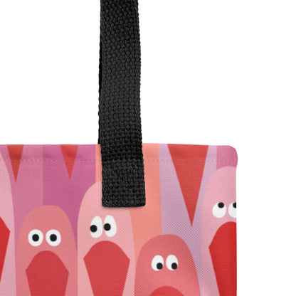 Stoffen tas Vogels Crowdy Pink (On demand)